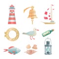 Cartoon vector nautical elements