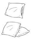 Vector cartoon pillows line art Royalty Free Stock Photo
