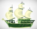 Cartoon vector pirate object for game and animation