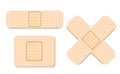 Cartoon vector plaster set. Illustrated bandage.