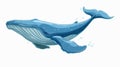 Cartoon Blue Whale Vector Set Isolated Illustration for Design Projects Royalty Free Stock Photo