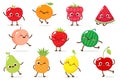 Cartoon vector set of funny fruits Royalty Free Stock Photo