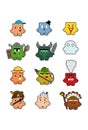 Cartoon vector sprites icons character for games.