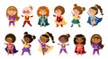 Cartoon vector superhero girls clipart set Royalty Free Stock Photo