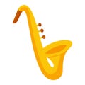 Cartoon vector trumpet on white background Royalty Free Stock Photo