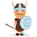 Cartoon vector Viking warrior with red hair