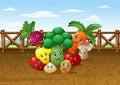 Cartoon vegetable garden farm background