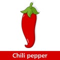 Cartoon Vegetable - Red Hot Chili Pepper Royalty Free Stock Photo