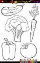 Cartoon vegetables set for coloring book Royalty Free Stock Photo