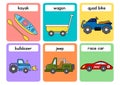 Cartoon Vehicles Flashcards - 2