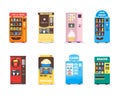 Cartoon Vending Machine Set. Vector Royalty Free Stock Photo