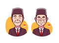 Cartoon version of Joko Widodo and Maruf Amin, Indonesian president and vice president