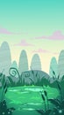 Cartoon vertical landscape illustration