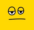 Cartoon Very Bored Emoticon Face