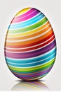 Cartoon vibrantly easter egg with white background