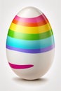 Cartoon vibrantly striped easter egg