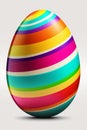 Cartoon vibrantly easter egg with white background