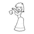 cartoon victorian woman dropping hankerchief