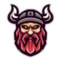 Cartoon viking head mascot design Royalty Free Stock Photo