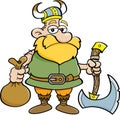 Cartoon Viking holding an axe