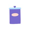 Cartoon Violet Cute Iron Jar Kitchen Icon. Vector