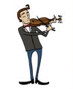 Cartoon violinist. Musician playing a violin.