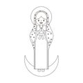 Cartoon of the virgin of guadalupe Royalty Free Stock Photo