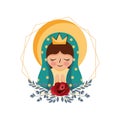 Cartoon of the virgin of guadalupe Royalty Free Stock Photo