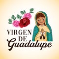 Cartoon of the virgin of guadalupe