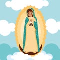 Cartoon of the virgin of guadalupe Royalty Free Stock Photo