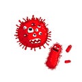 Cartoon virus character isolated vector