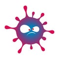 Cartoon virus symbol, microbe, bacteria icon on a white background. evil character. Vector