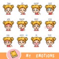 Cartoon visual dictionary for children. The human emotions