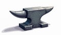 Cartoon visual illustration of grey anvil, heavy metal tool for blacksmiths and industry. Features cracked, solid iron and steel Royalty Free Stock Photo