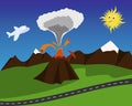 Cartoon volcano eruption Royalty Free Stock Photo