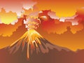 Cartoon Volcano Eruption Royalty Free Stock Photo