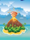 Cartoon Volcano Eruption Royalty Free Stock Photo