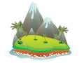 Cartoon Volcano Island