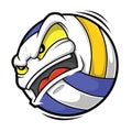 Cartoon Volleyball angry face