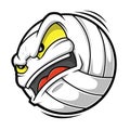 Cartoon Volleyball angry face Royalty Free Stock Photo