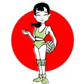 Cartoon of Volleyball girl or young woman Royalty Free Stock Photo