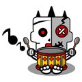 Cartoon voodoo bone doll mascot drum