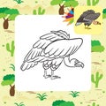 Cartoon vulture. Coloring page