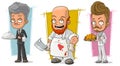 Cartoon waiter and butcher character vector set Royalty Free Stock Photo