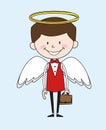 Cartoon Waiter Caterer - in Angel Costume