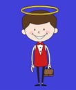 Cartoon Waiter Caterer - Standing and Smiling