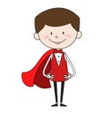 Cartoon Waiter Caterer - In Super Hero Costume