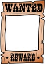 Cartoon Wanted Poster with Whitespace Royalty Free Stock Photo