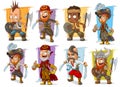 Cartoon warrior with sword and axe character set Royalty Free Stock Photo