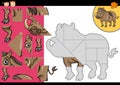 Cartoon warthog jigsaw puzzle game